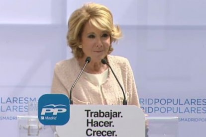 Esperanza Aguirre, portavoz del PP en el Ayuntamiento de Madrid