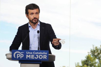 Pablo Casado, este domingo, en Badalona.