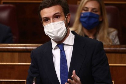 El líder del PP, Pablo Casado