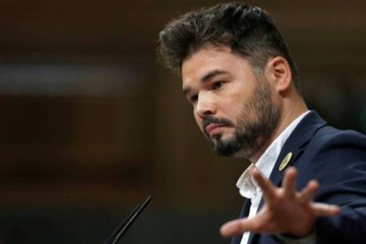 Rufián, en la tribuna del Congreso.