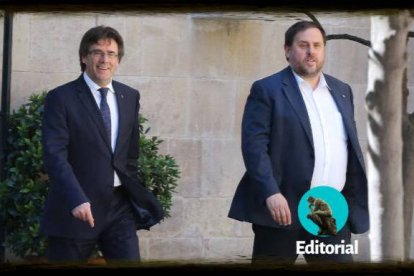 Puigdemont y Junqueras, antes del 1-O