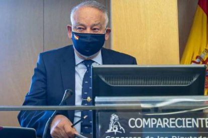 El exDAO de la Policía, Eugenio Pino, este jueves en el Congreso.