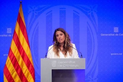La portavoz de la Generalitat, Patricia Plaja, tras la reunión del gobierno catalán.