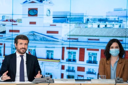 Casado y Ayuso en la Junta Directiva Nacional de este martes.