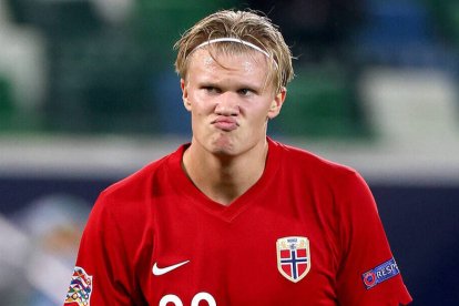 Erling Haaland, con la camiseta de la selección de Noruega.