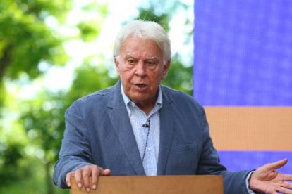 El expresidente Felipe González, este lunes.