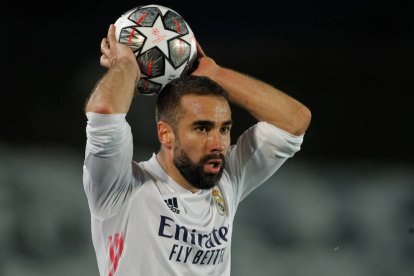 Carvajal, en un reciente partido con la camiseta del Real Madrid.