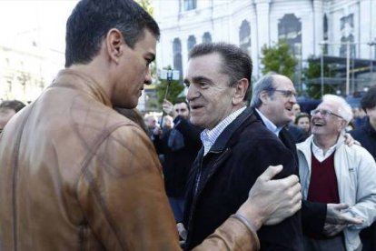 Sáncjez y José Manuel Franco en un acto del PSOE.