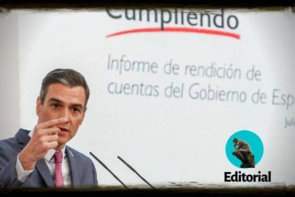 Pedro Sánchez haciendo balance