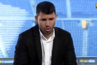 Sergio Kun Agüero, en el acto de despedida como jugador de fútbol.