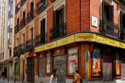 Esquina Moratín, en el Barrio de las Letras de Madrid