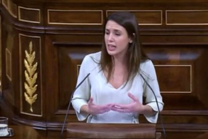 Irene Montero hoy en el Congreso