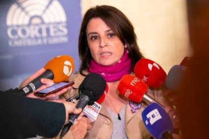 Adriana Lastra, en la investidura de Castilla y León, esta semana.