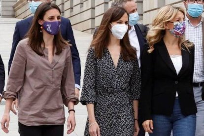 Yolanda Díaz, Irene Montero y Ione Belarra