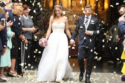 Andrea Sesma el día de su boda con Iker Muniain.