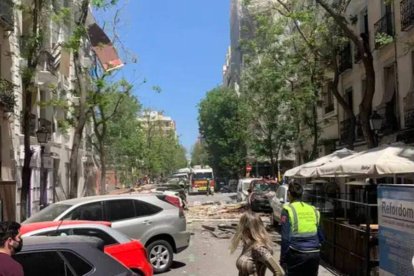 Edificio afectado en el barrio de Salamanca