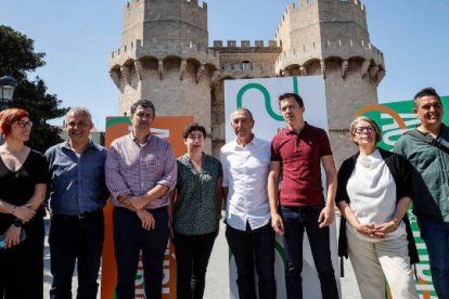 Errejón con representantes de Compromís, Més per Mallorca, Chunta Aragonesista y Verdes Equo en Valencia