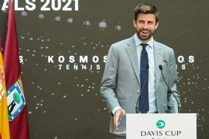 El futbolista Gerard Piqué, propietario de Kosmos Tenis, durante la presentación de la Copa Davis - IMAGEN DE ARCHIVO