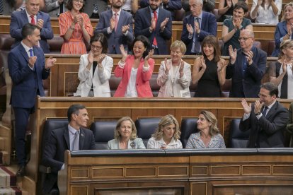 La bancada del Gobierno en el último pleno del Congreso.