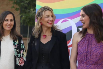 Ione Belarra, Yolanda Díaz e Irene Montero