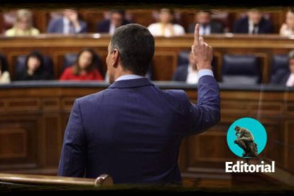 Pedro Sánchez, este miércoles en el Congreso