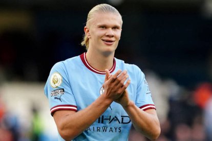 Erling Haaland, con la camiseta del Manchester City.