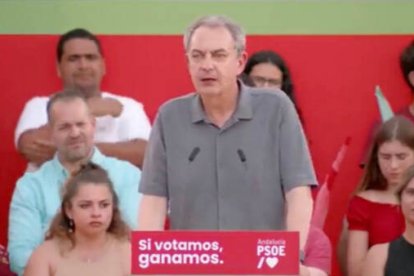 Zapatero en el mitin de Andalucía donde defendió a Griñán