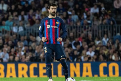 Gerard Piqué en el partido de ayer contra el Villareal