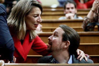 Pablo Iglesias y Yolanda Díaz en sus tiempos de plena sintonía.