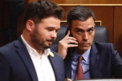 Gabriel Rufián y Pedro Sánchez