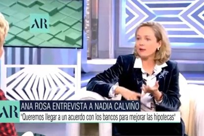 Ana Rosa entrevista a Nadia Calviño.