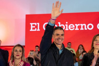 Pedro Sánchez en el mitin del PSOE celebrado este fin de semana en Sevilla.