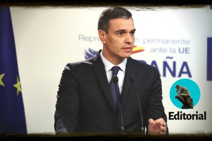 Pedro Sánchez, el jueves por la noche en Bruselas