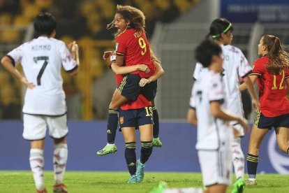 Vicky López celebra un gol en uno de los partidos del Mundial.