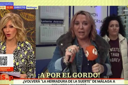 Susanna Griso, durante la conexión con Toñi Portillo.