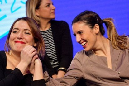 Ángela Rodríguez Pam junto a Irene Montero