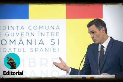 Pedro Sánchez, en la cumbre hispano-rumana