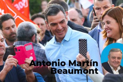 Pedro Sánchez en un mitin en Segovia