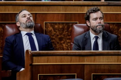 Abascal, este jueves en el Congreso, con gesto pensativo.