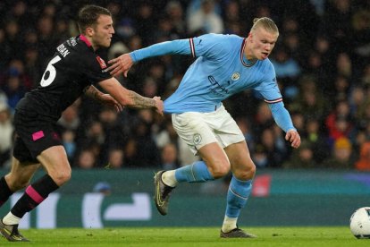 Earling Haaland, en el partido de la FA Cup que el City disputó este fin de semana ante el Burnley.