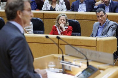 Alberto Núñez Feijóo y Pedro Sánchez cara a cara en el Senado