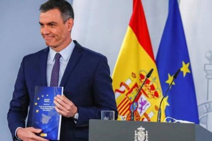 Sánchez, en la presentación de su "Plan de Recuperación".