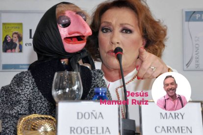 Mari Carmen con doña Rogelia durante la presentación de su libro.