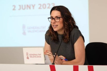 La vicepresidenta Aitana Mas en rueda de prensa del Consell / Imagen de archivo.