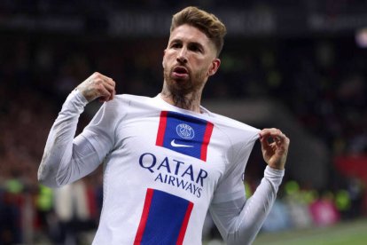 Sergio Ramos, tras marcar un gol con el PSG.