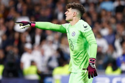 Kepa Arrizabalaga, en un partido de la pasada temporada defendiendo la portería del Chelsea.