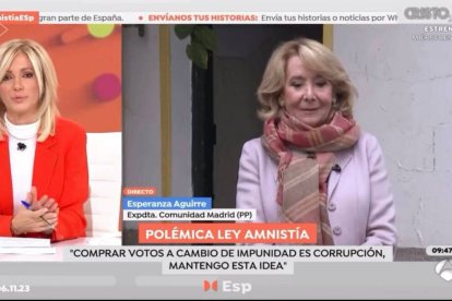 Esperanza Aguirre con Susanna Griso