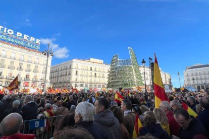 Aspecto de la Puerta del Sol en la concentración de hoy