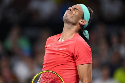 Rafa Nadal, en su partido de hoy en Brisbane