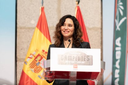 Isabel Díaz Ayuso, en el acto de hoy